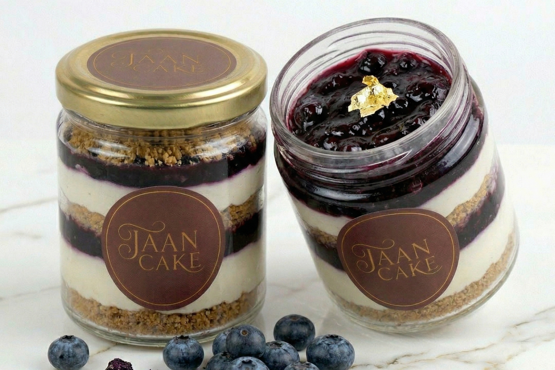 Blueberry Cheesecake Jar Gourmet Jar [6 Layer] Jaan Media by Digital Gandhi